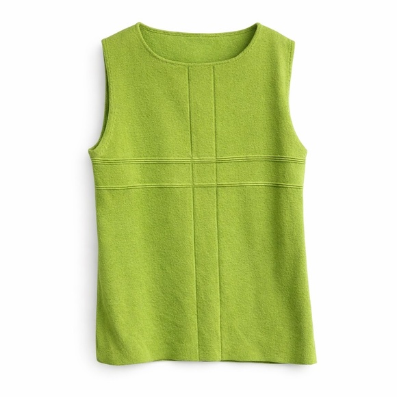 G knitwear Sweaters - G Knitwear Chartreuse Green Sleeveless Knit Sweater | Size Large